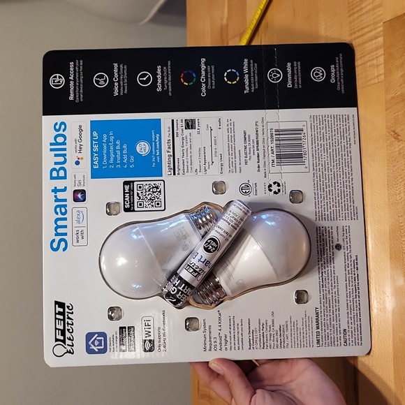 Smart Bulbs Control Your Lights From Anywhere 2 Pack 60W Control W App LED Feit - Picture 3 of 8